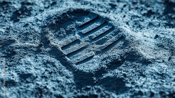 Fototapeta Astronaut footprint on the moon surface