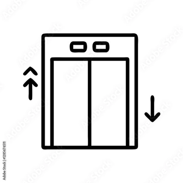 Fototapeta Elevator icon with up and down arrows