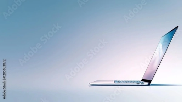 Fototapeta A laptop computer sitting on top of a table