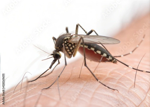 Obraz mosquito isolated on white background	
On human skin generate ai