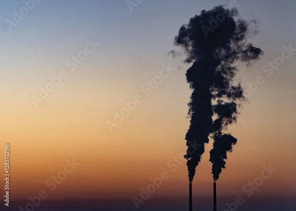 Obraz smoking chimneys against the blue sky 5