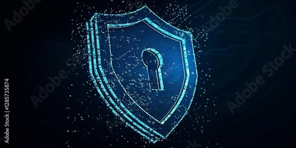Fototapeta Cyber Security Shield Digital Data Protection Secure Network