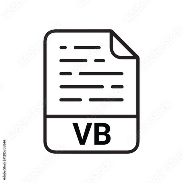 Obraz VB file type icons. files and document format design icon symbol.