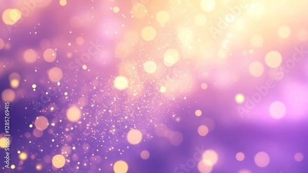 Fototapeta Soft Purple and Gold Bokeh Lights Creating a Dreamy Atmosphere