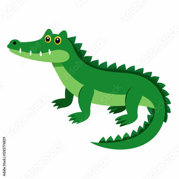 Fototapeta Minimalist American Alligator Vector on White Background