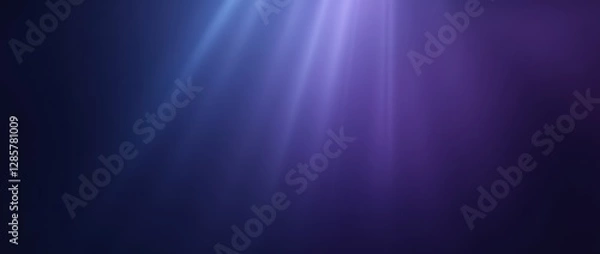 Fototapeta A gradient background transitioning from midnight blue to deep purple, with soft light rays emanating from the center. The effect is dramatic and atmospheric