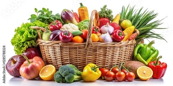 Fototapeta Colorful Harvest: A Bountiful Display of Fresh Fruits and Vegetables