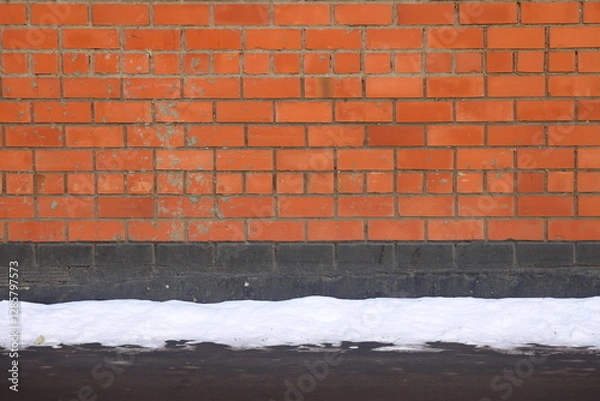 Obraz Snow border on an empty road, urbanism, movement, border, minimalism, 2