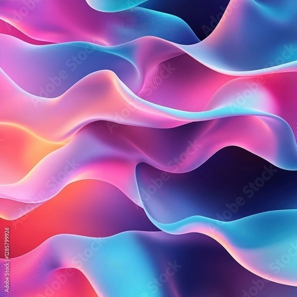Obraz Colorful Abstract Waves Flowing Gently Across a Soft Background