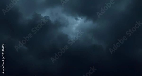 Fototapeta Moody deep dark stormy gray charcoal navy blue black abstract background. Dramatic cloudy texture. Atmospheric elegant aesthetic