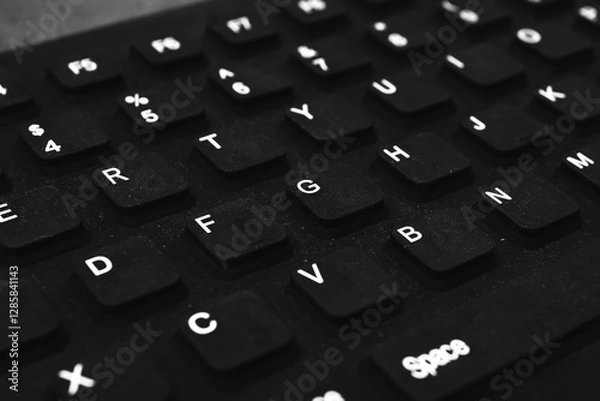 Fototapeta Silicone keyboard keys on a gray background
