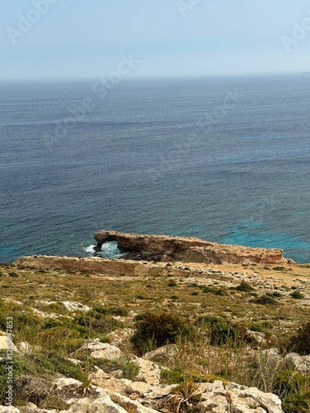 Fototapeta 
Sea view in Malta Island from Hagar Qim & Mnajdra Temples