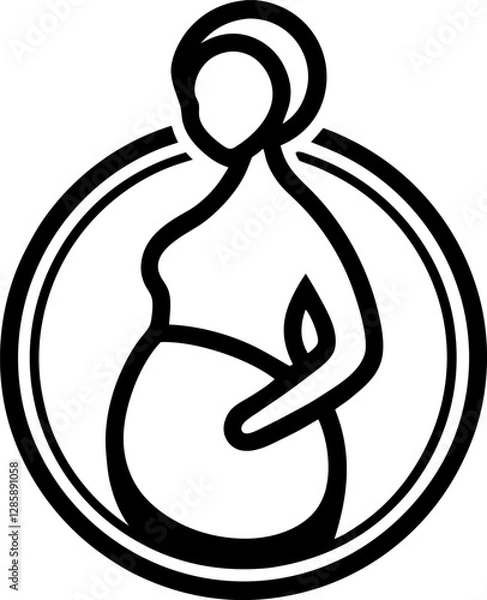 Fototapeta "Pregnancy Editable Stroke Outline Icon" features symbols like pregnancy test sticks, baby bumps, and ultrasound images. This icon is used for health, wellness, and family planning platforms.