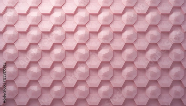 Obraz Pink Hexagon Geometric 3D Pattern Texture - Geometric Patterns