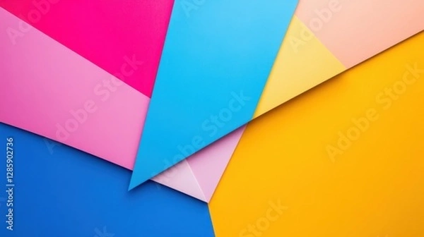 Fototapeta Vibrant Geometric Composition with Colorful Paper Background
