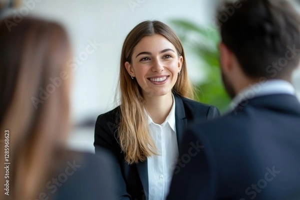 Fototapeta Professional conversation between two people in suits