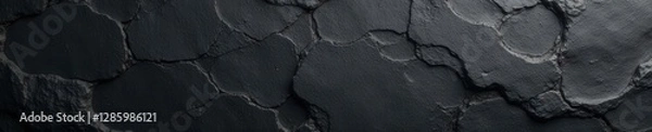 Obraz Black anthracite concrete, long seamless stone texture banner, black, dark