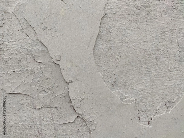 Fototapeta Aged plaster wall with cracks and peeling layers