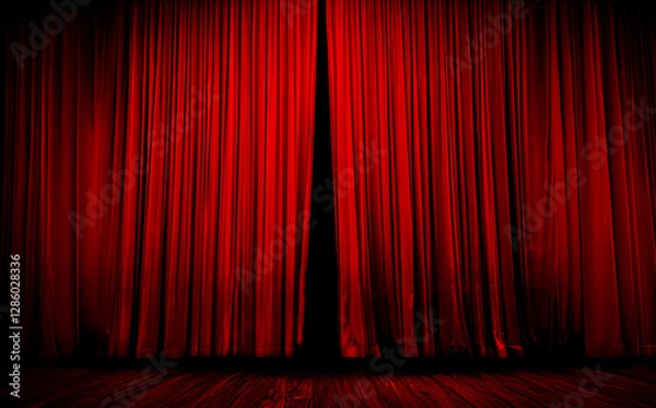 Obraz the lights come on the curtain is about to open the show is about to begin