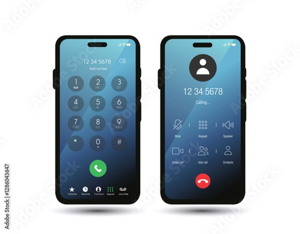 Obraz mobile phone on black background