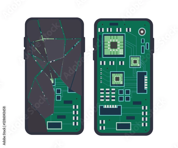 Obraz mobile electronic circuit board vector