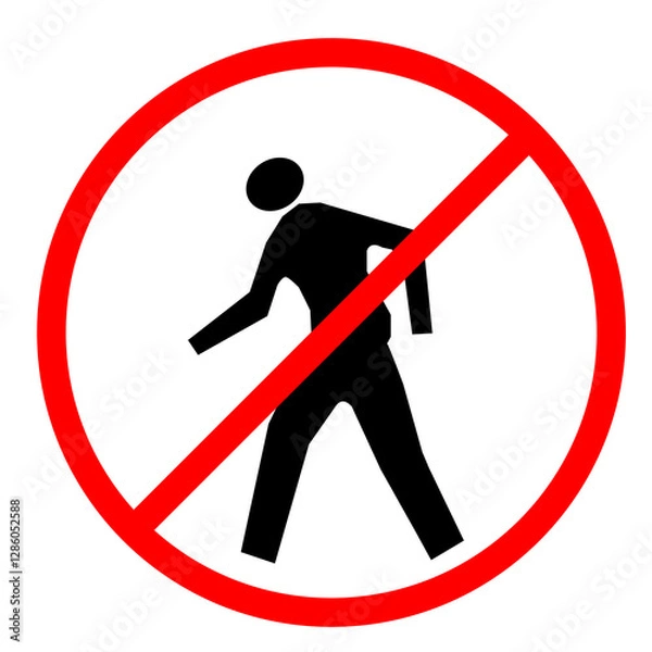 Obraz no entry people turck  roadsign with black and red  
