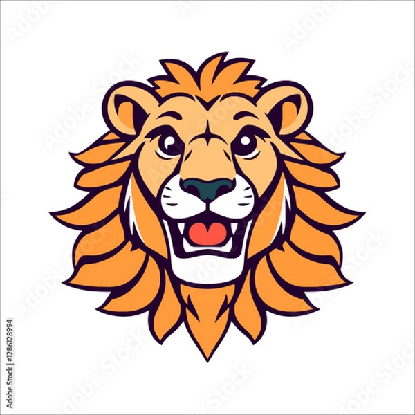 Obraz Lion Sticker Design Vector Design.