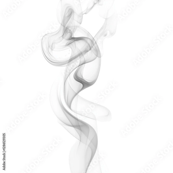 Fototapeta Premium Ethereal Smoke Art – Captivating White Swirls Isolated on White Background for Artistic and Modern Applications