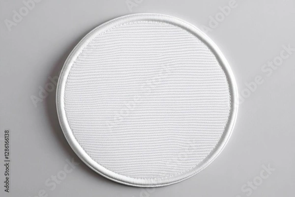 Obraz White Circular Woven Patch Mockup, Blank Template, Design woven patch, blank template