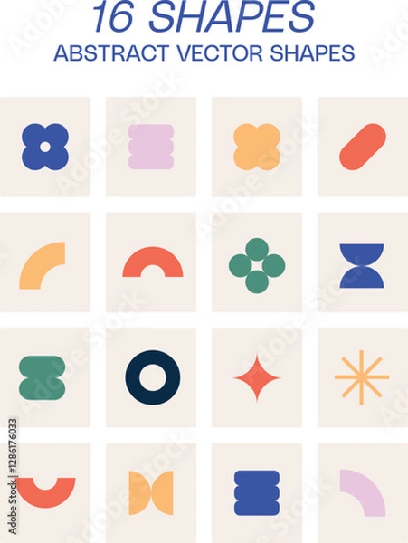 Obraz Trendy abstract geometric shapes. Minimal abstract geometric elements, in the Bauhaus style.