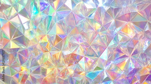 Obraz Holographic Pastel Geometric Triangles Abstract Background Texture
