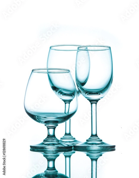 Fototapeta Shot of wine glasses on white isolated.