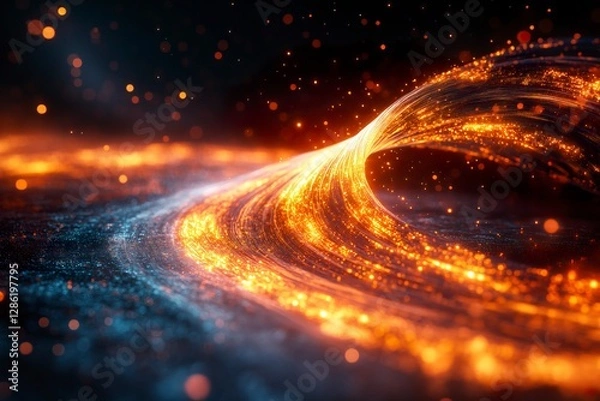 Fototapeta Close up of a spiral of bright light creating an abstract visual effect