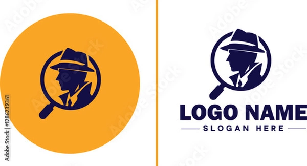 Fototapeta Detective Agency icon Private investigation firm Investigative agency Detective service flat logo sign symbol editable vector