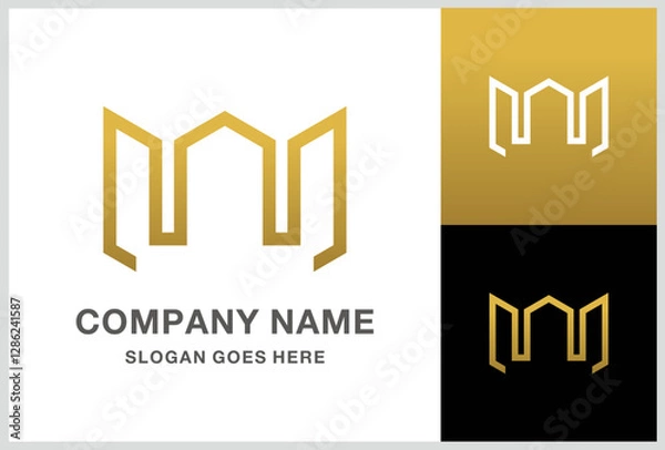 Obraz House Crown Architecture Business Company Stock Vector Logo Design Template
