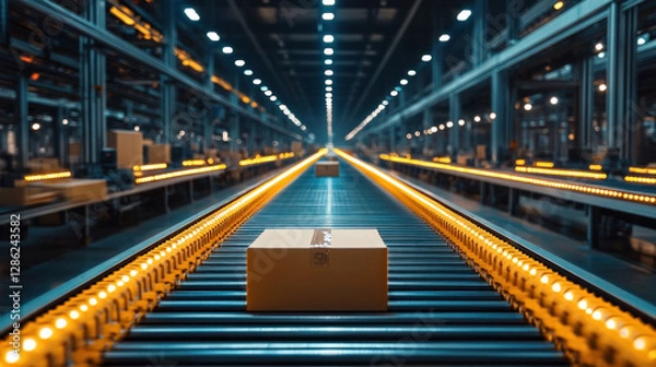 Obraz A factory with a zero-waste production line, utilizing biodegradable materials and AI-powered efficiency monitoring