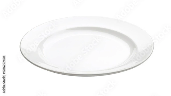 Obraz Round white plate with a smooth surface ideal for serving various dishes in a dining setting