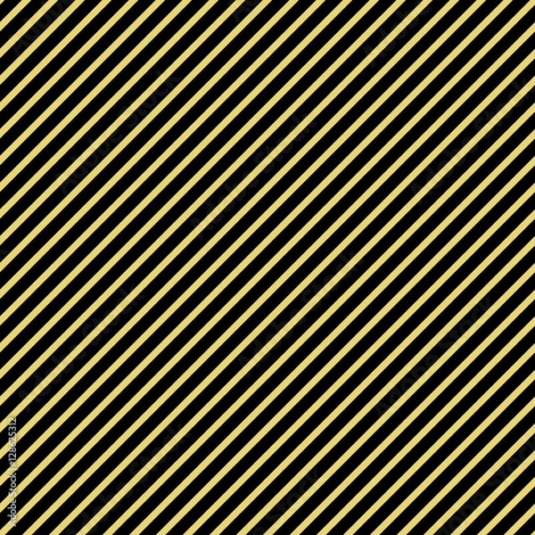 Fototapeta Abstract vector wallpaper with diagonal black and golden lines. Seamless colored background