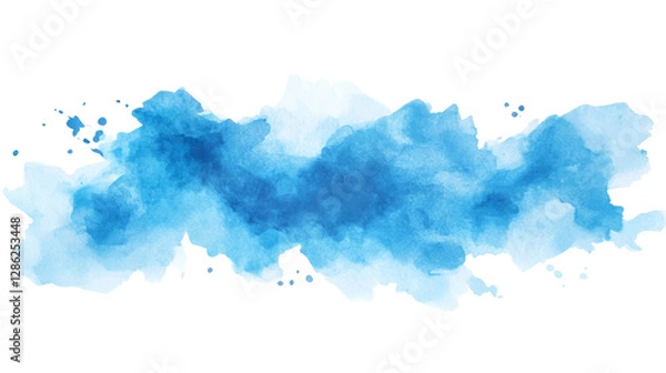 Obraz Dynamic blue watercolor splash transparent background png format white space artistic concept