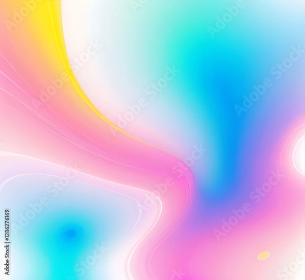 Fototapeta Neon gradient wave light in pink and blue tones on dark background creating futuristic and vibrant visuals for modern tech-inspired or artistic abstract.generative ai