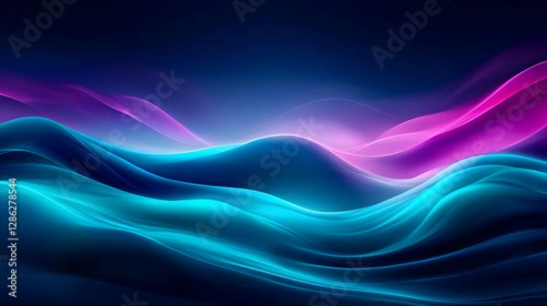 Fototapeta A mesmerizing wave of vibrant colors in shades of blue and pink, creating a tranquil and fluid abstract background.