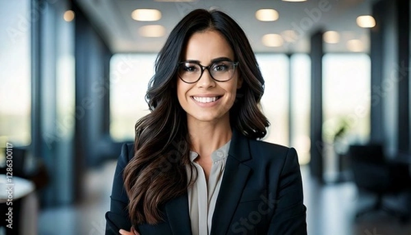 Fototapeta メガネをかけているスーツ姿の女性