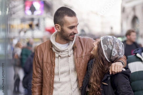 Fototapeta Young couple in love Shallow depth of field