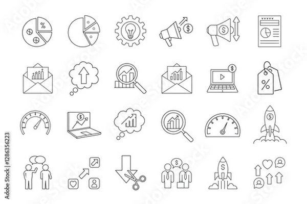 Fototapeta editable line art of profit icon set on white background 