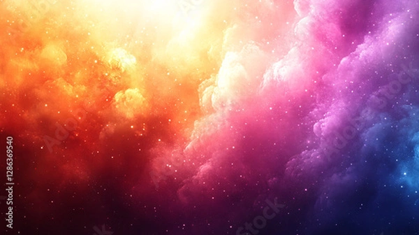 Fototapeta Vibrant gradient background with soft noise texture, blending warm and cool tones for a modern abstract design