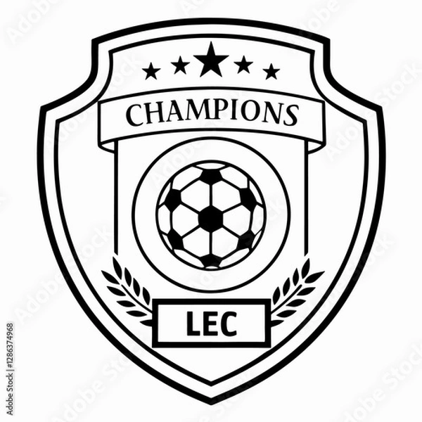 Fototapeta Soccer Football Shield | Emblem Design Vector generative AI.