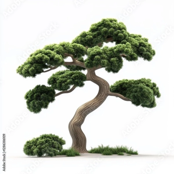 Fototapeta Pine tree isolated on white background