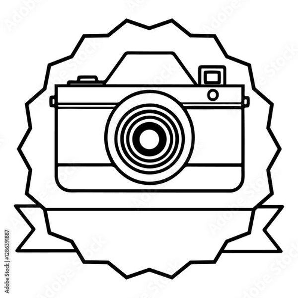 Fototapeta Retro Camera Icon | Generative AI Vector Illustration