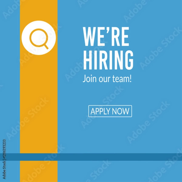 Obraz Hiring Opportunity: A clean, modern design of "We're Hiring" banner, perfect for conveying a message of recruitment and job opportunities.