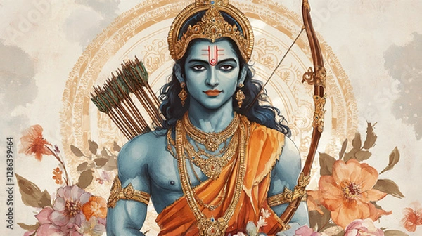 Fototapeta Radiant Rama: Watercolor Elegance